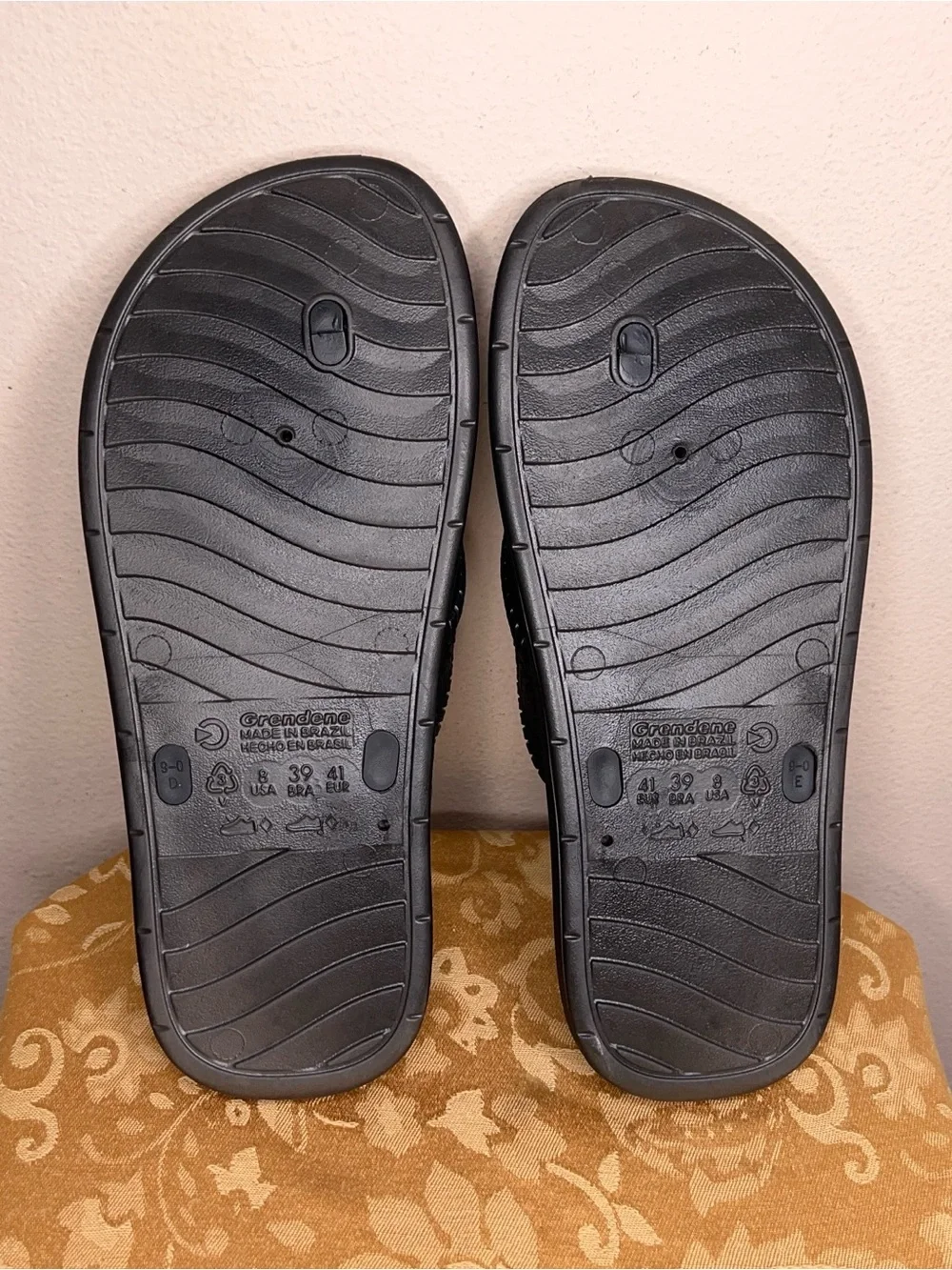 Nwot Mens Size 8 George Black Sandals Flip Flops Synthetic PVC Outdoor Beach